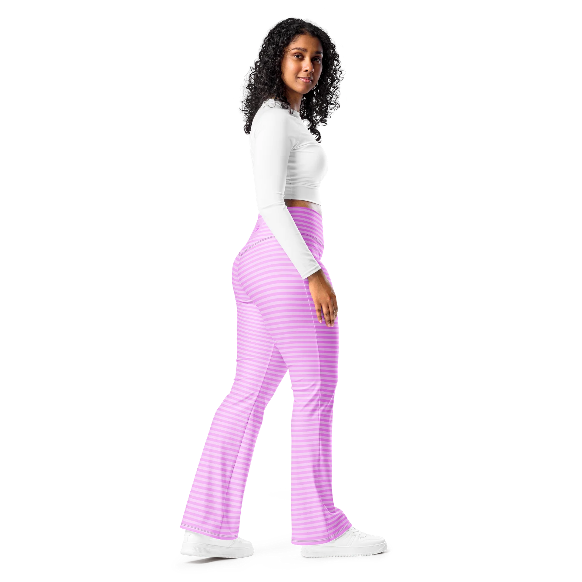 Pink and White Stripped Kat Skull Flares product image (9)