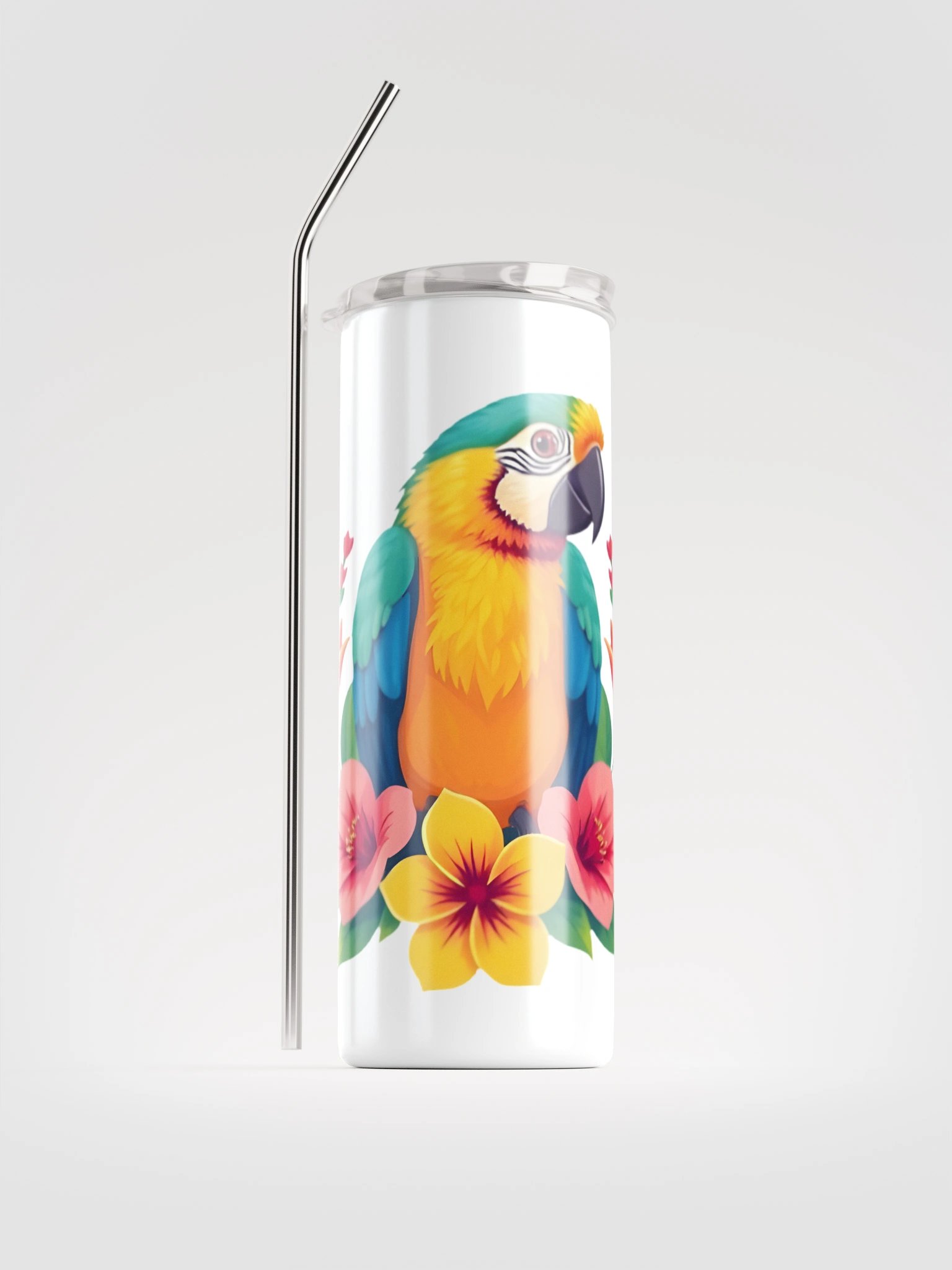 Floral Parrot Stainless Steel Tumbler product image (2)
