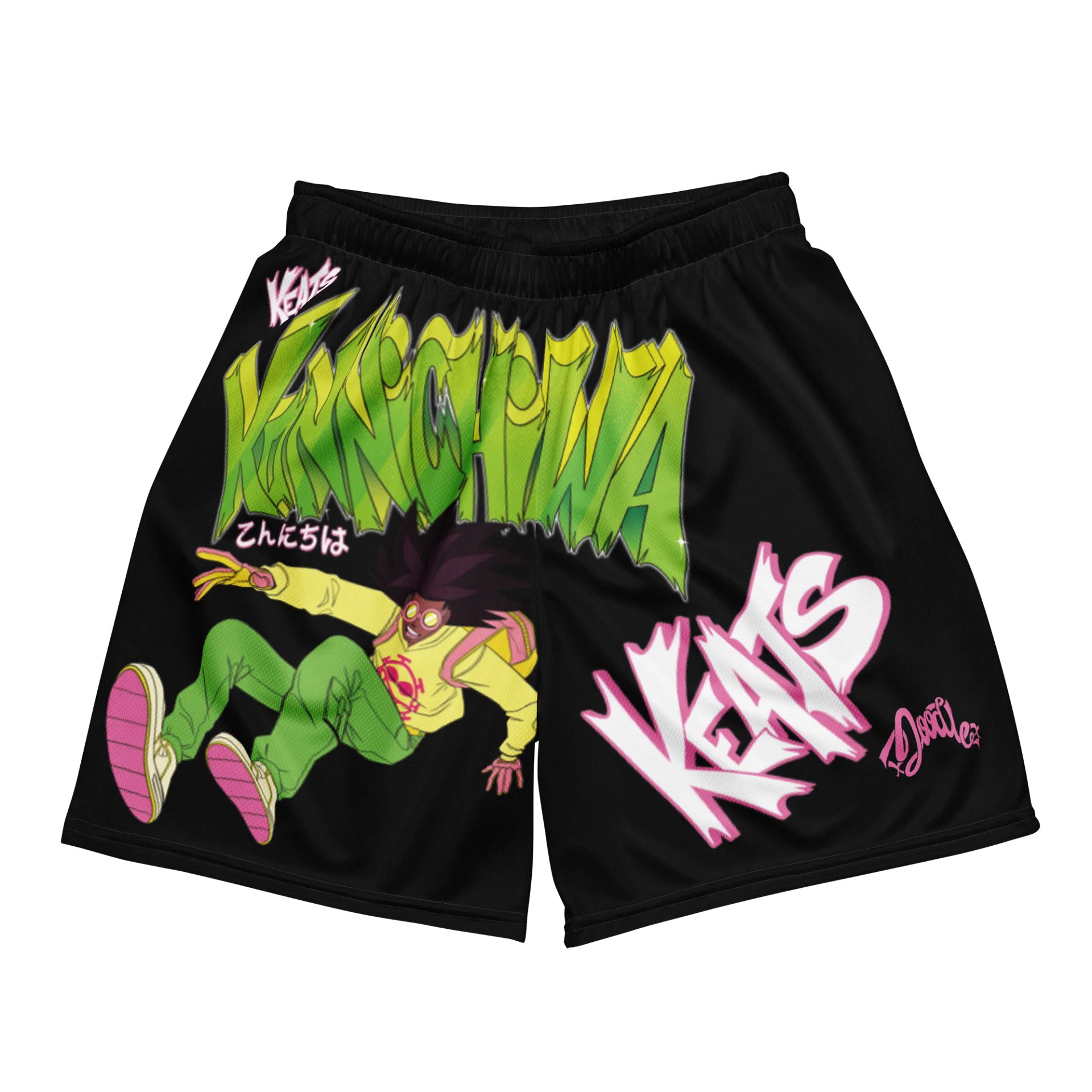 KONNICHIWA - Black Mesh Shorts (with pockets) product image (1)