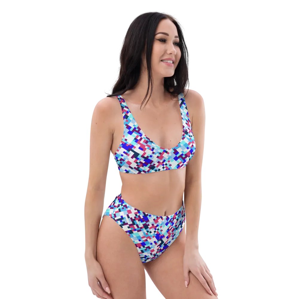 Colorful Mosaic Pattern Design High Waisted Bikini - v1 product image (11)