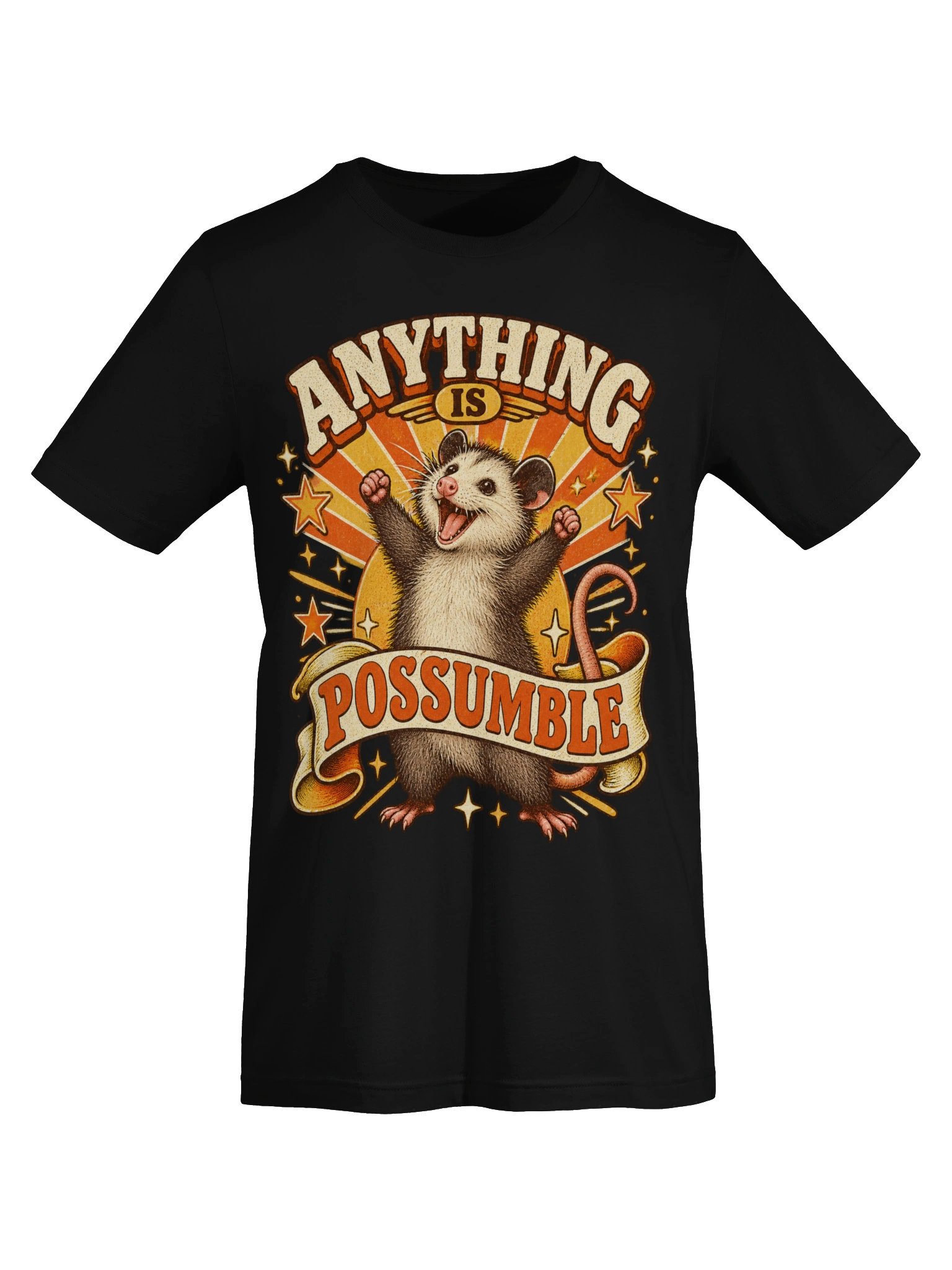 Anything is Possumble — Retro Motivational Possum Graphic Tee product image (5)