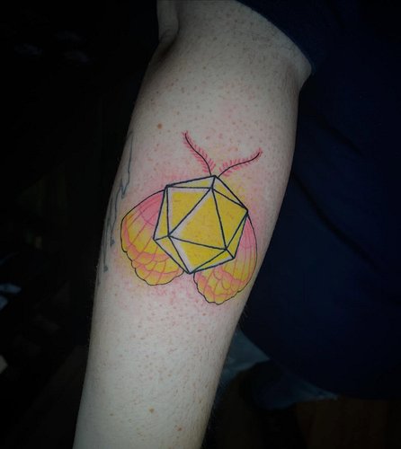 A Rosy Maple moth D20 for KT 💛🩷