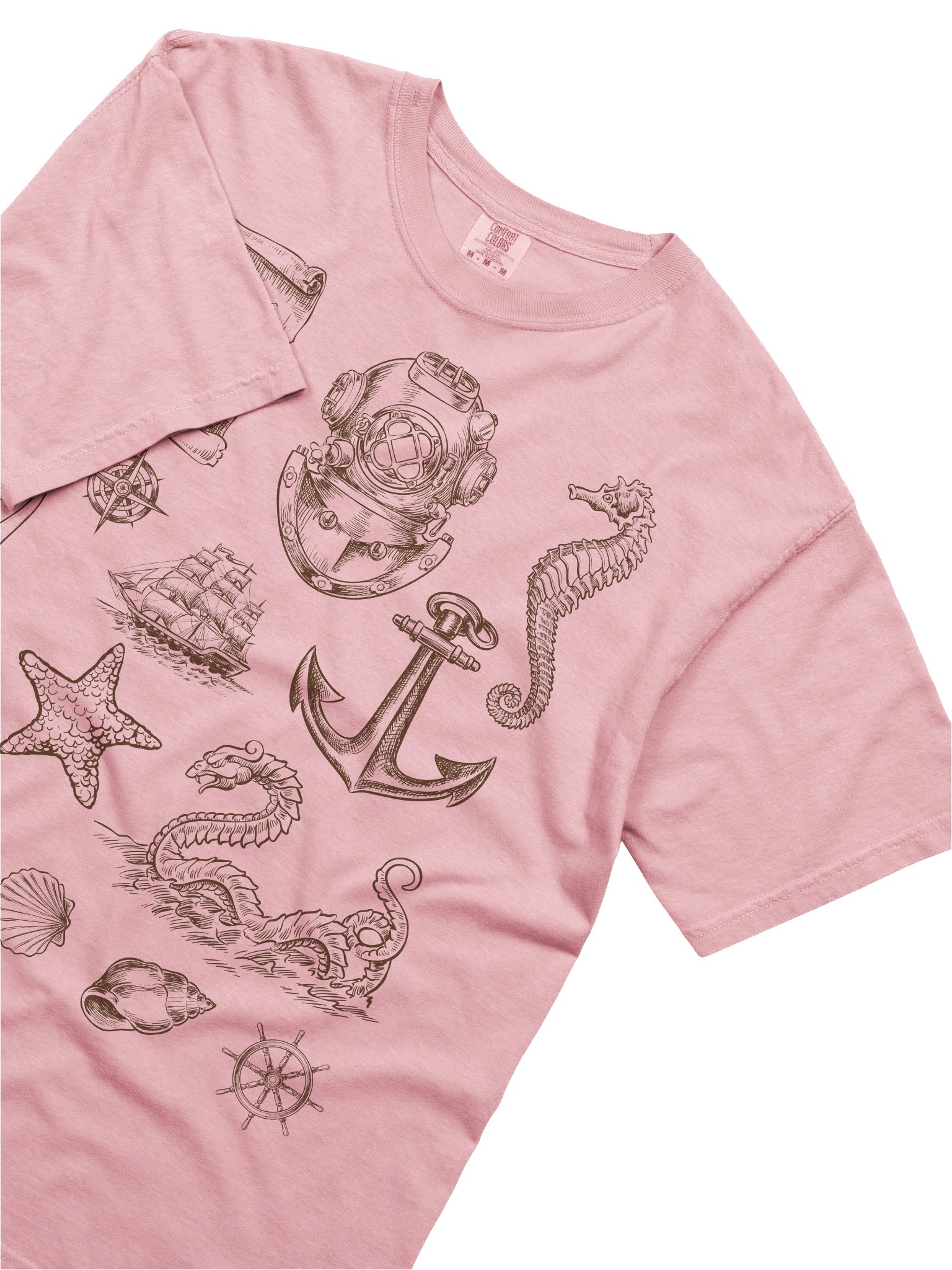 Dark Academia Nautical Shirt – Vintage Maritime Symbols Graphic Tee product image (32)