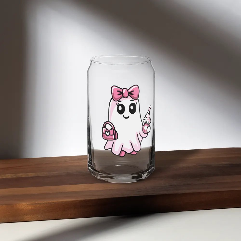 Cute Ghost 16oz Can-Shaped Drinking Glass product image (9)
