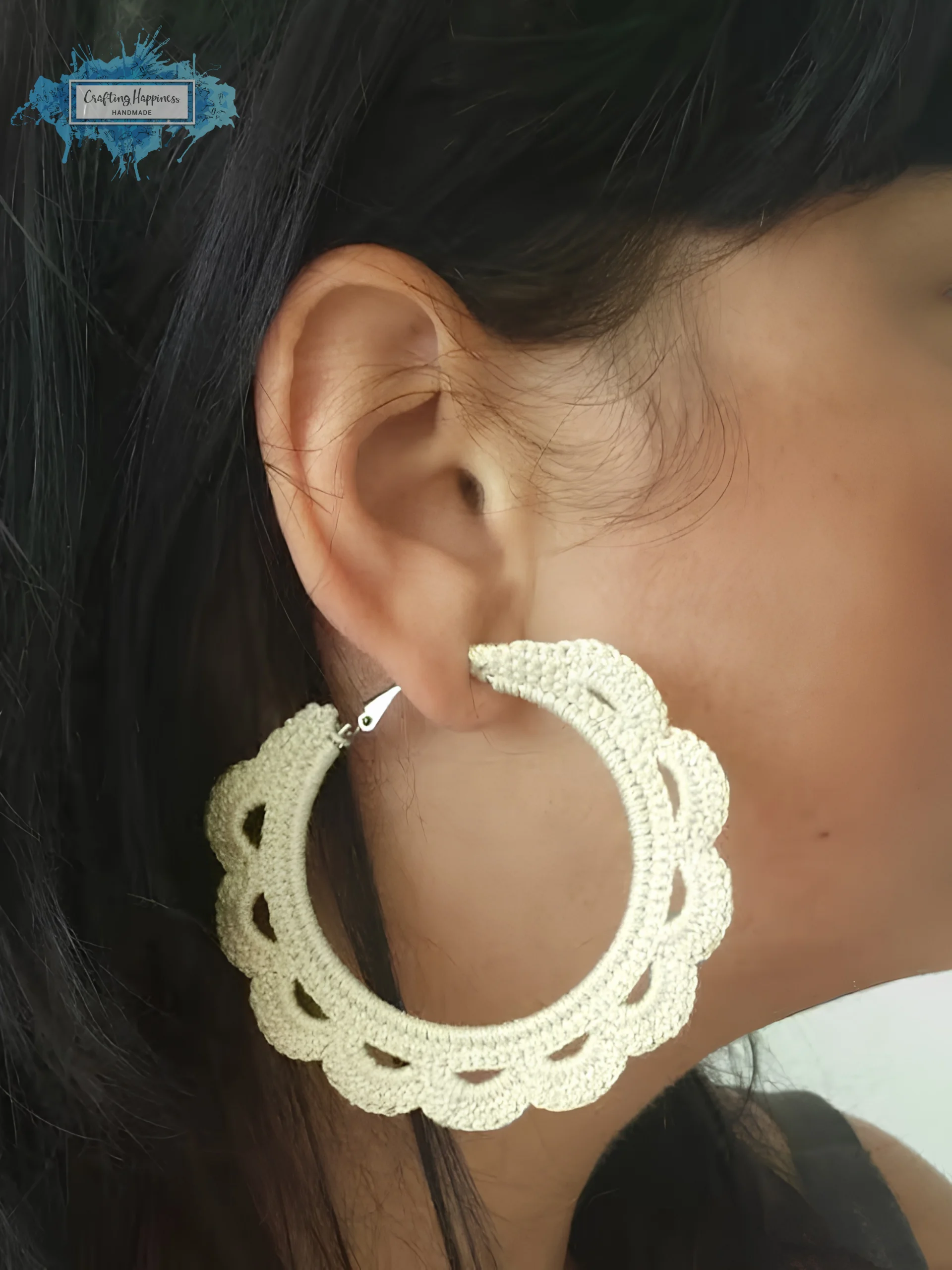 Quick & Easy Crochet Festival Hoop Earrings Pattern - Crochet Jewellery product image (1)