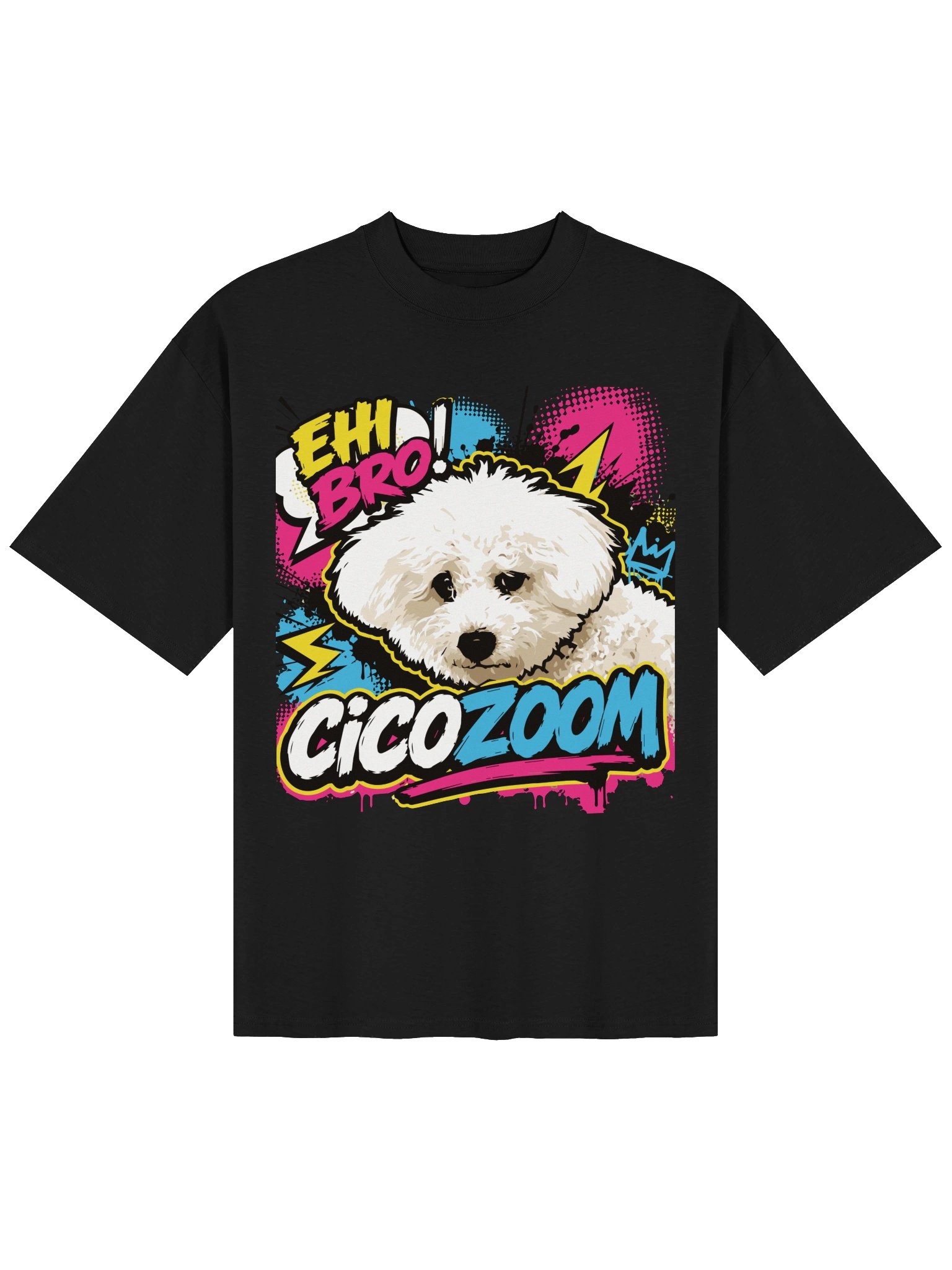 T-Shirt Oversized Cicozoom "Ehi Bro!" – 100% Cotone Biologico Premium product image (5)