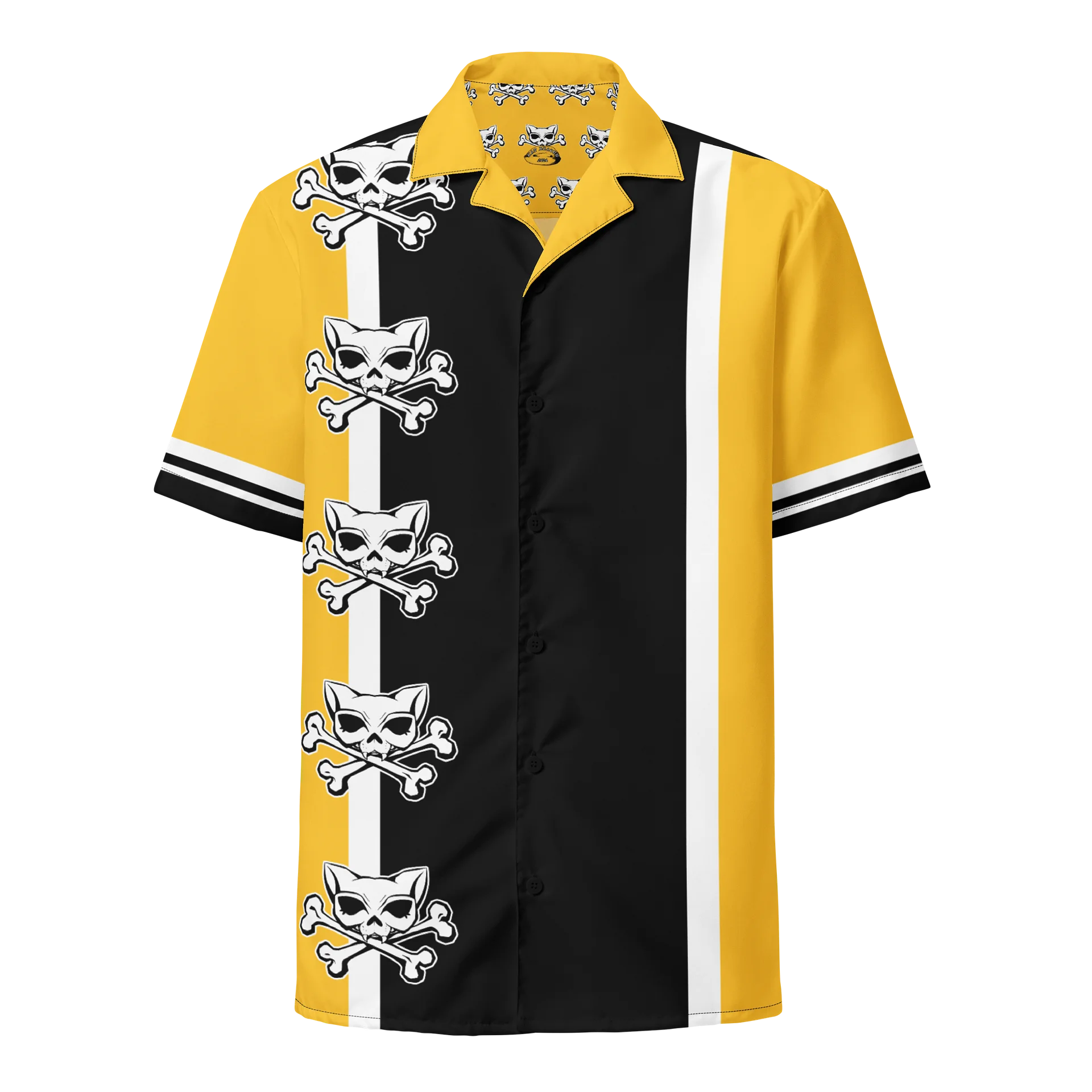 Yellow Kat Skull Bowling Shirt product image (1)