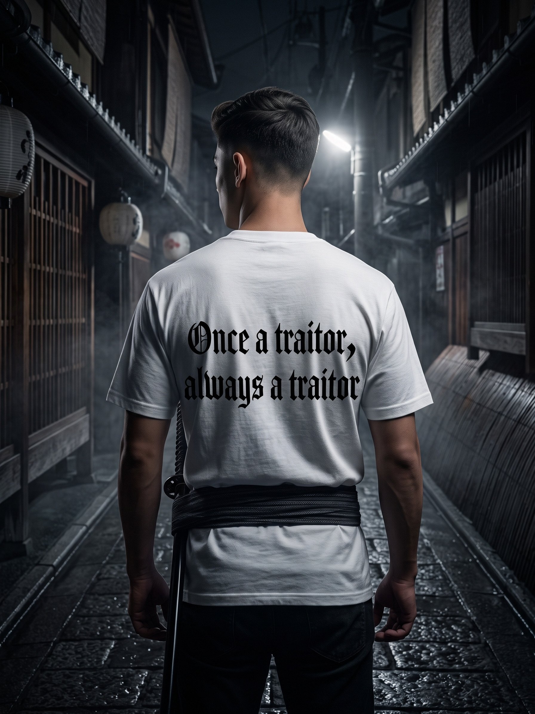 Once a Traitor Always a Traitor T-Shirt | Gothic Blackletter Back Print Tee product image (3)