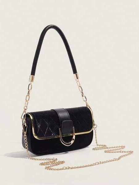 Black Chain Baguette Bag — Y2K Mini Crossbody & Shoulder Bag product image (5)