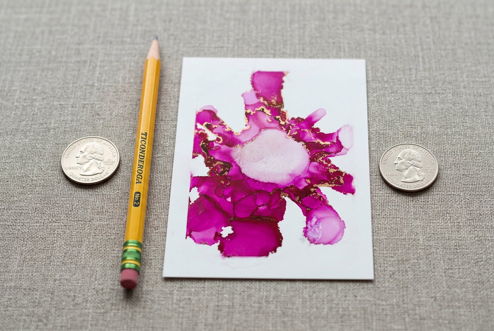 Wild Petal | Original ACEO Art Card (2.5" x 3.5") | Miniature Abstract Alcohol Ink Painting | product image (3)