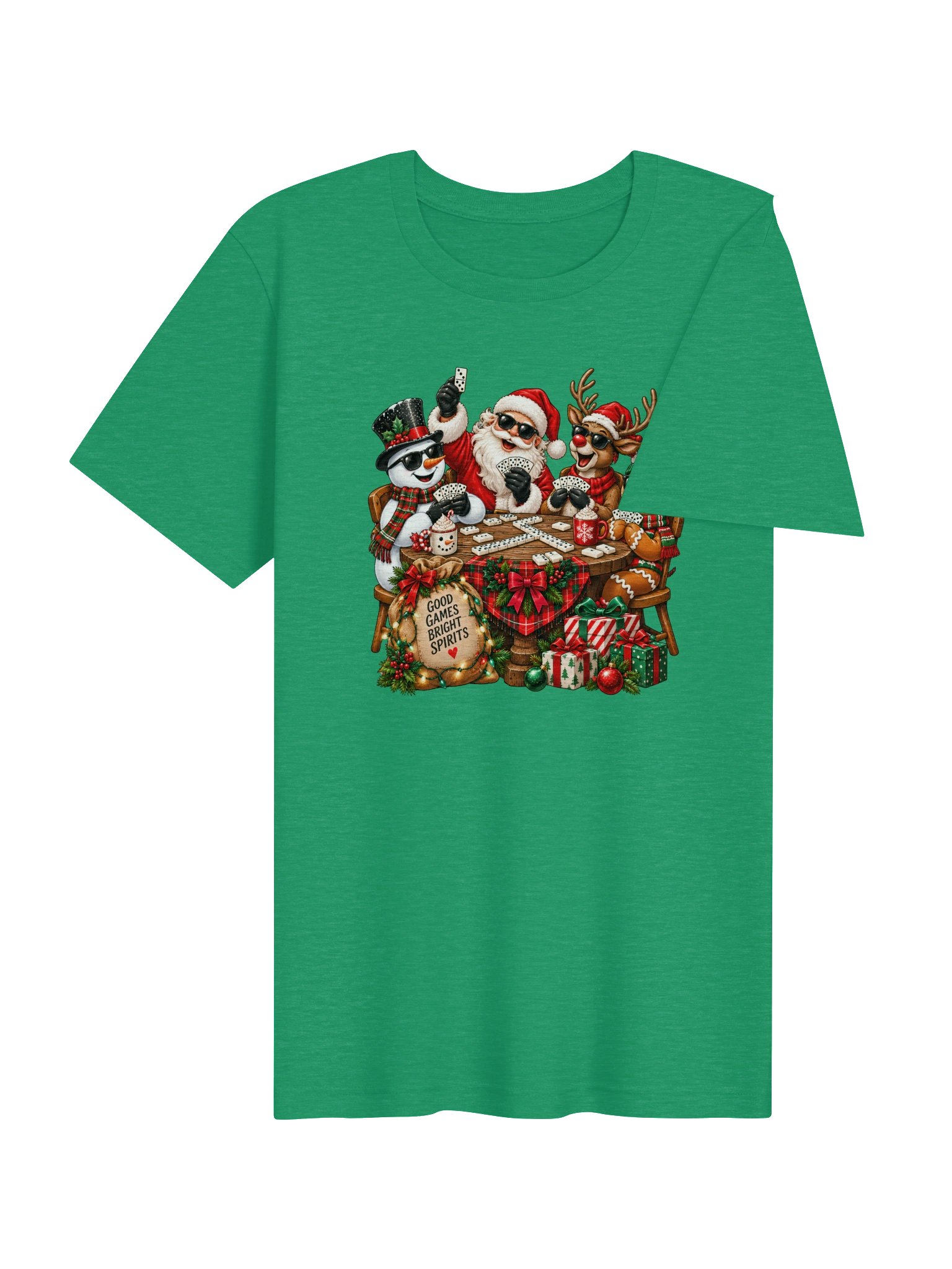 Good Games & Bright Spirits Christmas Domino T-Shirt product image (39)
