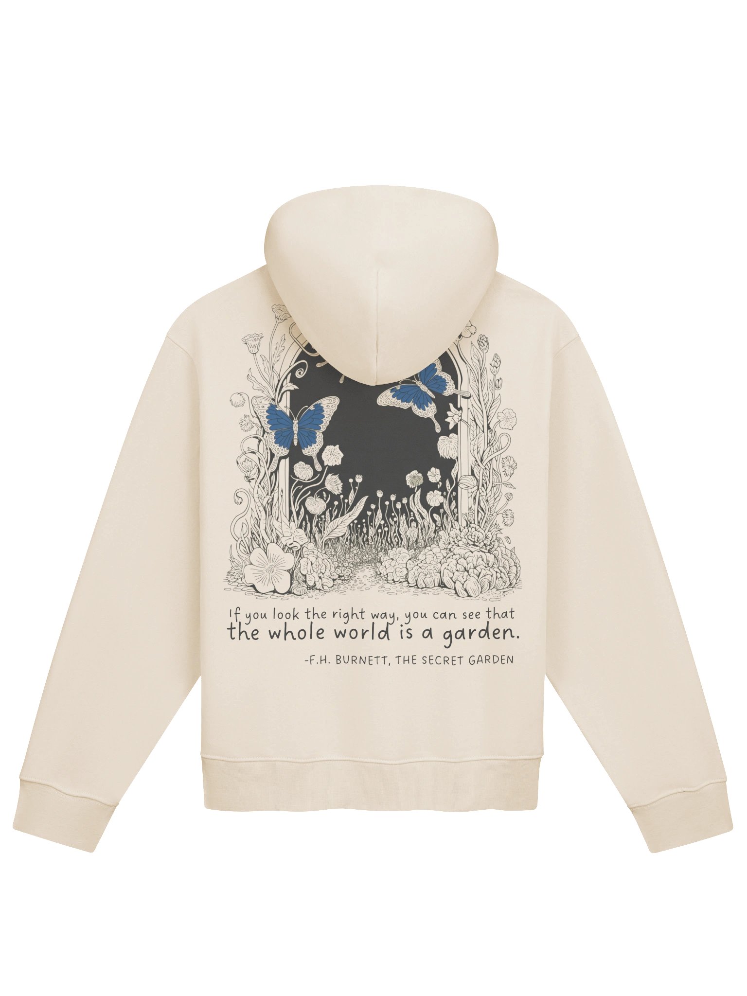 Butterfly Hoodie with Secret Garden Quote, Nature Lover Pullover product image (3)