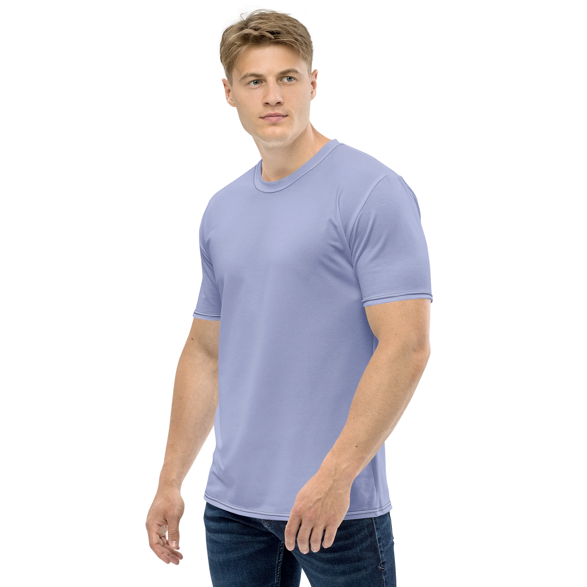 Lavender Minimalist All-Over Print Crew Neck Tee product image (3)