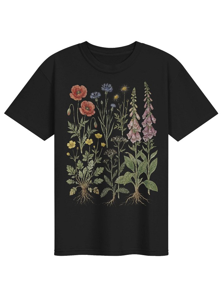Vintage Botanical Shirt, Wildflower Graphic Tee, Comfort Colors Floral T-Shirt, Cottagecore Garden Tee, Unisex product image (1)