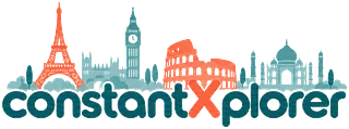 constantXplorer merch: travel sweatshirts, tote and stickers