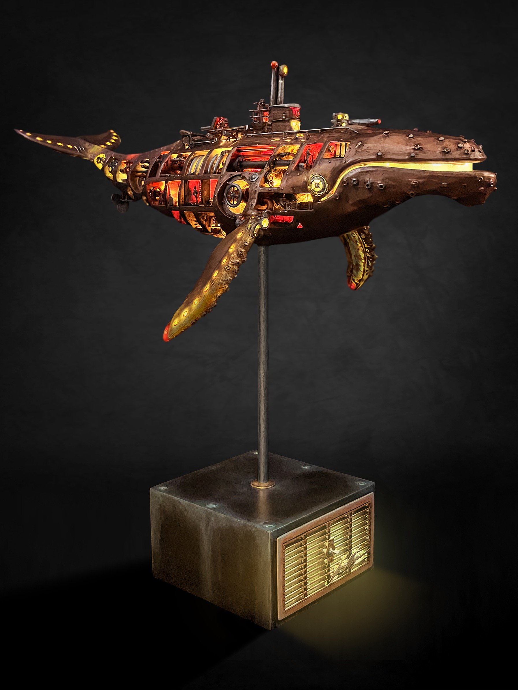The Mariner’s Shadow ($17,500 Total – $7,500 Secure Deposit): Illuminated Whale Structural Study | 710mm (28") | The Video Build product image (2)