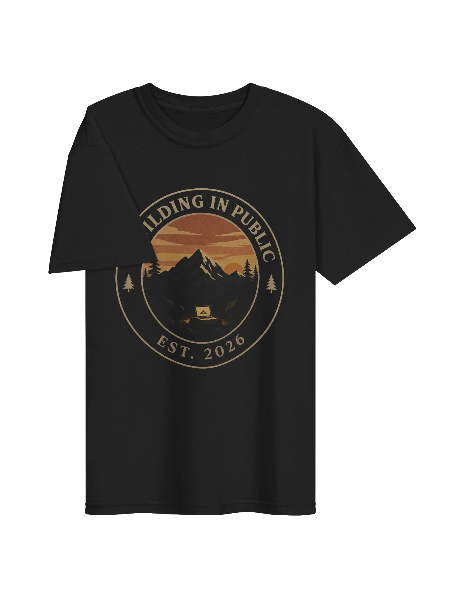 Building in Public Badge Tee — view 3