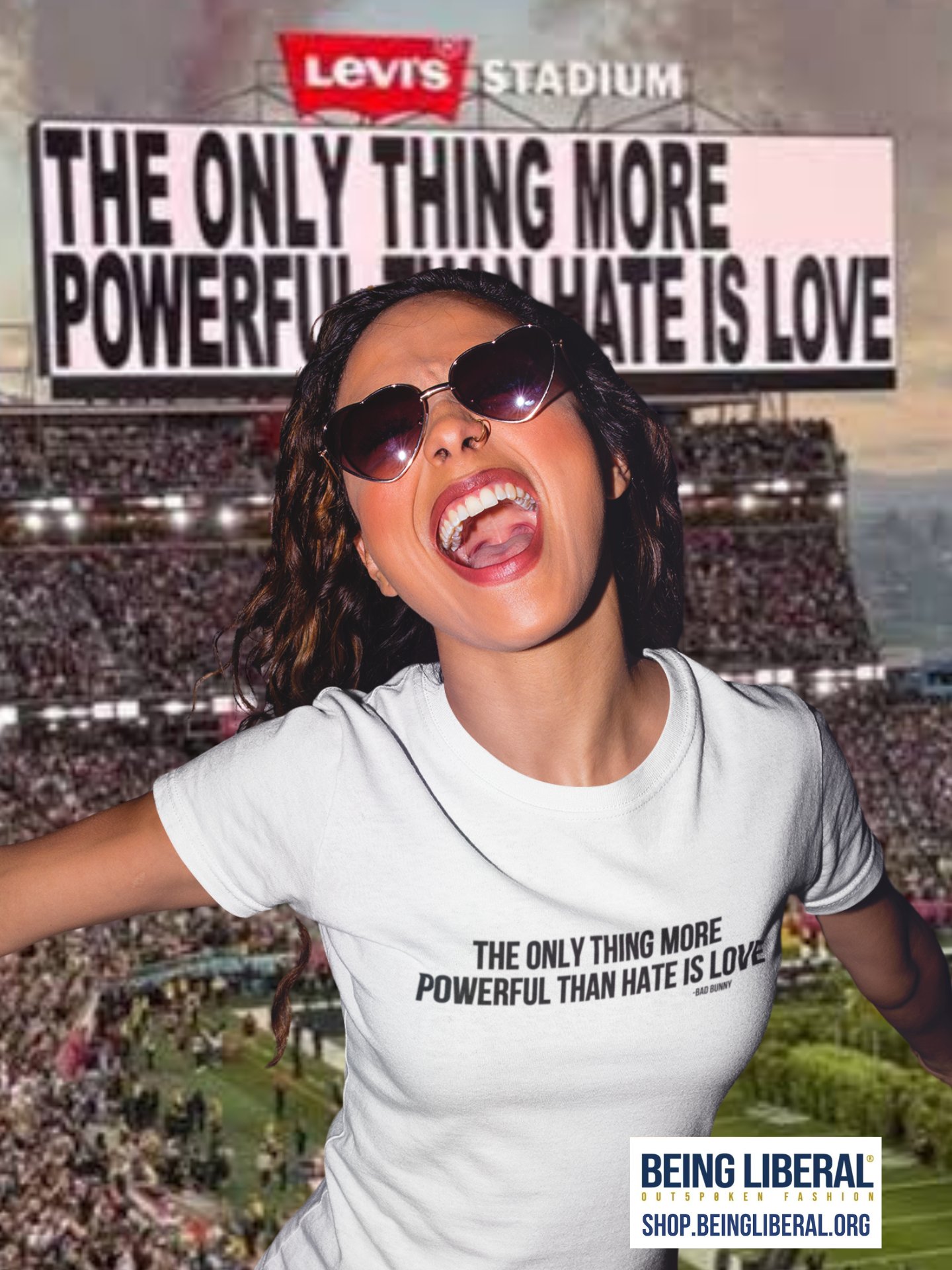 The Only Thing More Powerful Than Hate Is Love T-Shirt - Being Liberal product image (1)