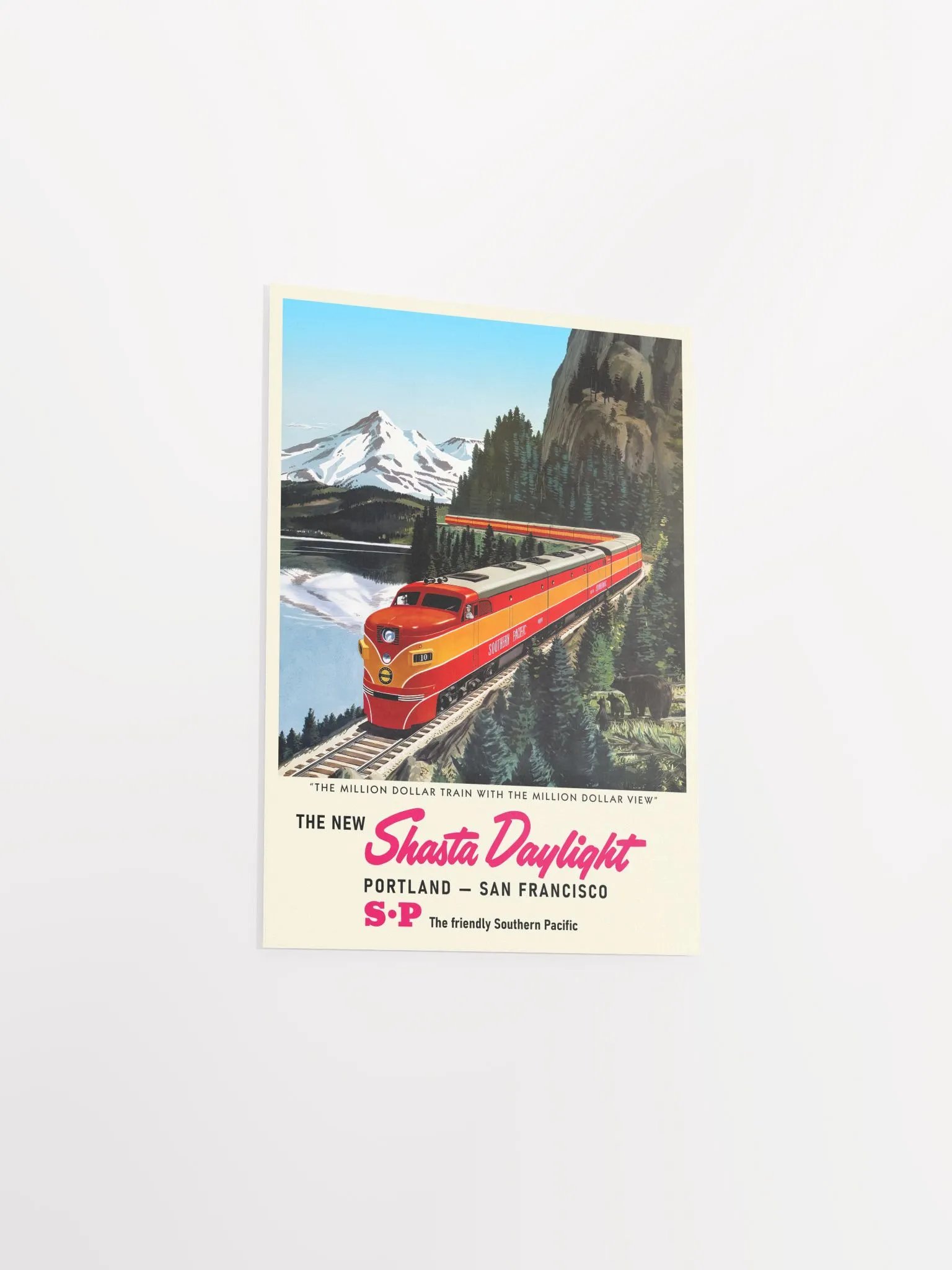 Shasta Daylight, USA, 1960s — retro train poster, vintage train art, train print, retro travel wall art product image (8)