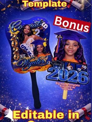 Today we are kicking off this week’s Frrebie Friday with this 2026 Graduation Fan Template that is Editable in Canva  This Freebie Friday Offer Expires on 03/13/26 at 11:59pm EST #freebiefriday #classof2026 #gradfan ##exoticpartycreations  #canvatemplates 