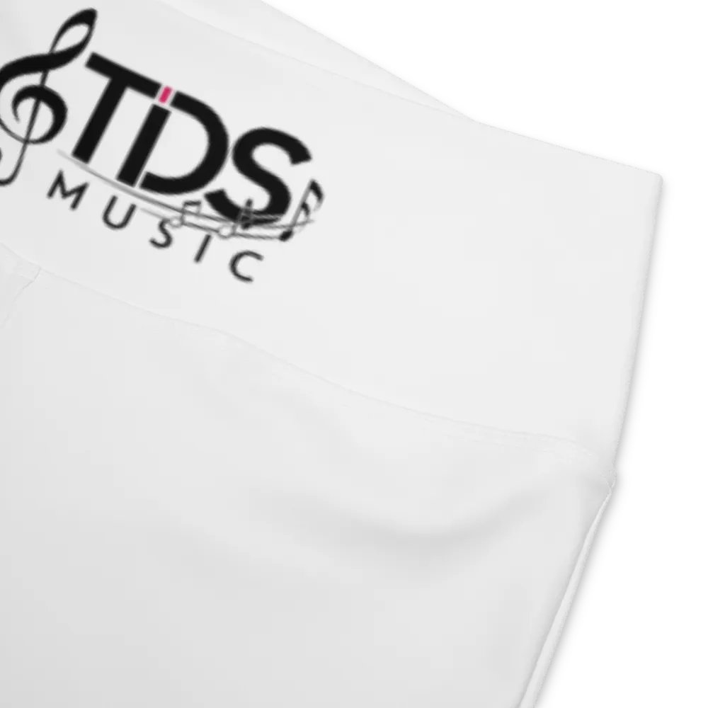TDS Music Women's High-Waisted Flare Leggings with UPF 50+ and Recycled Fabric - White product image (9)