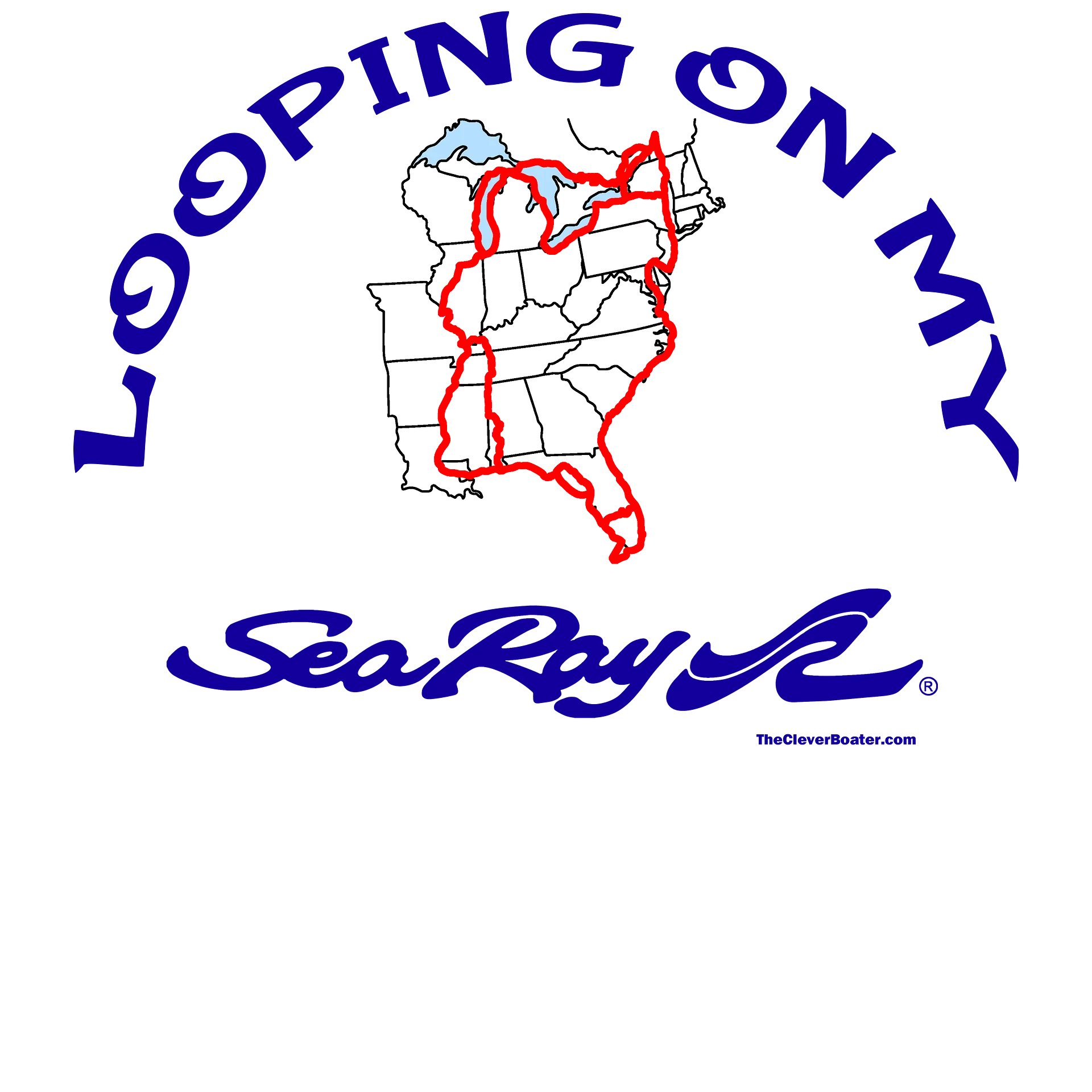 Looping On My Sea Ray - T-Shirt - Light Shirt w/Blue Logo product image (5)