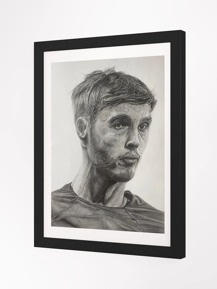 " 'Cole Palmer Fan-Art Portrait' - Plain Background (With Frame)" product image (1)