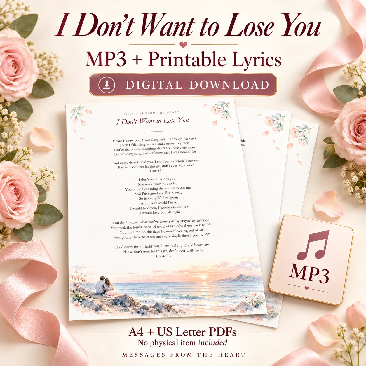 I Don't Want to Lose You — MP3 + Printable Lyrics product image (1)
