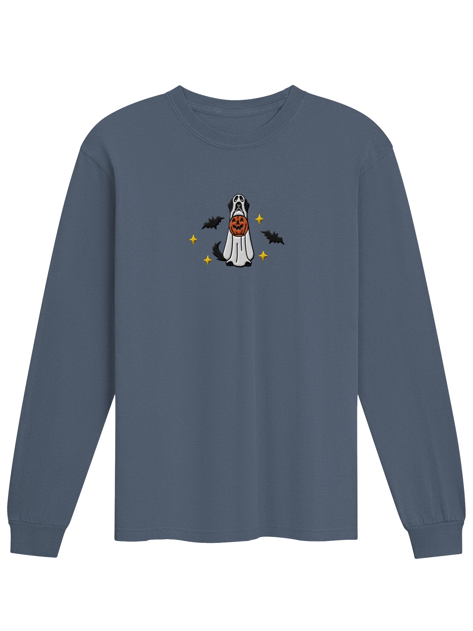 Halloween Flat-Coated Retriever(Black) Embroidered Long-Sleeve T-Shirt product image (5)
