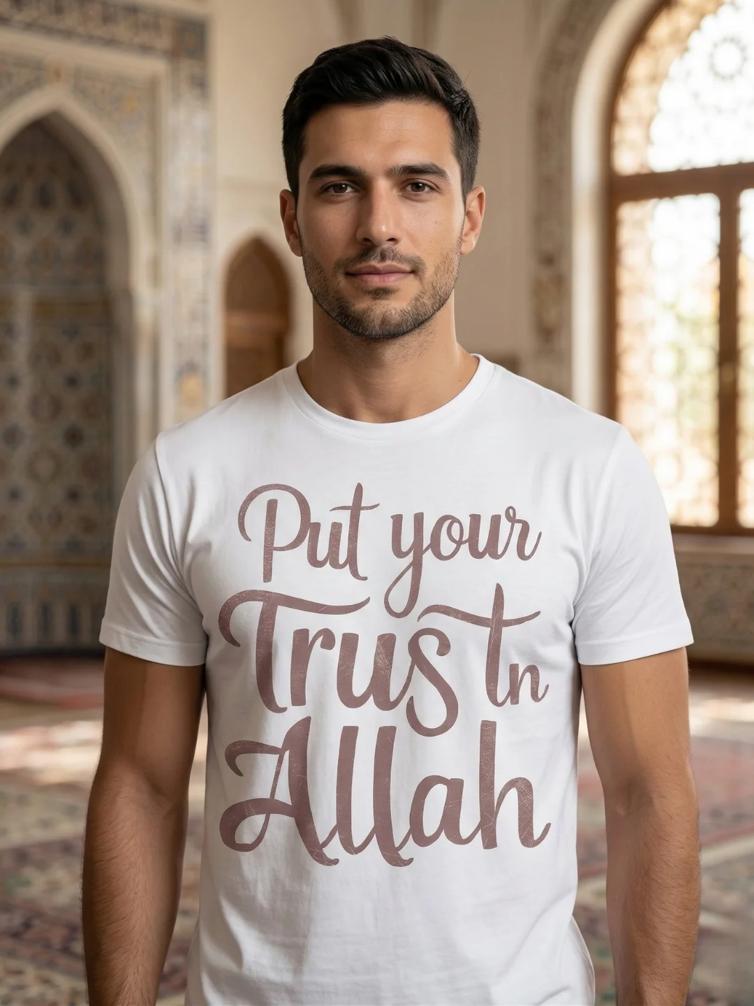 Put Your Trust in Allah T-Shirt | Tawakkul Islamic Reminder Tee | Quran 65:3 Faith Apparel product image (1)