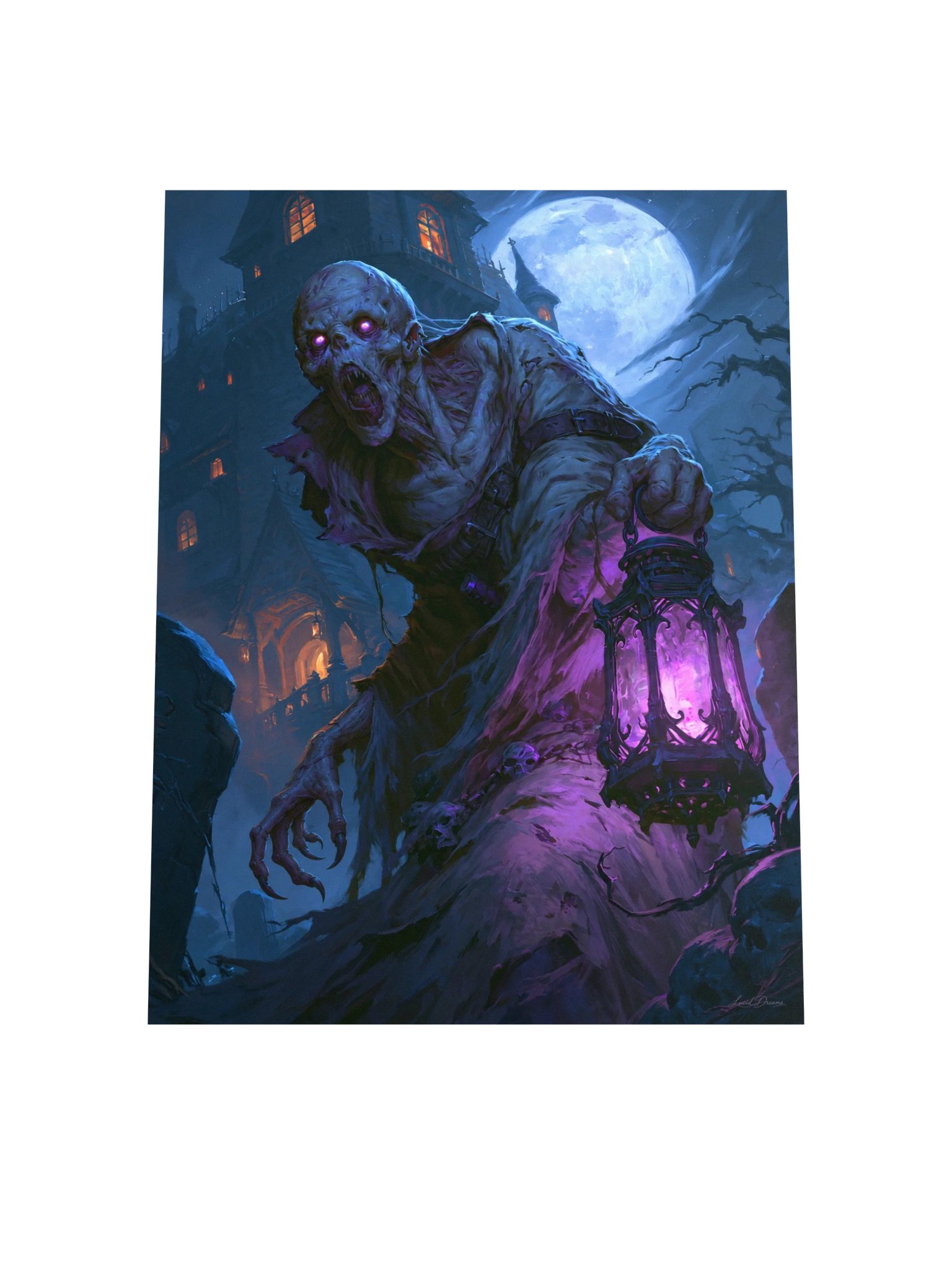 Gothic Lantern Keeper Art Print — The Violet Lantern Keeper product image (8)