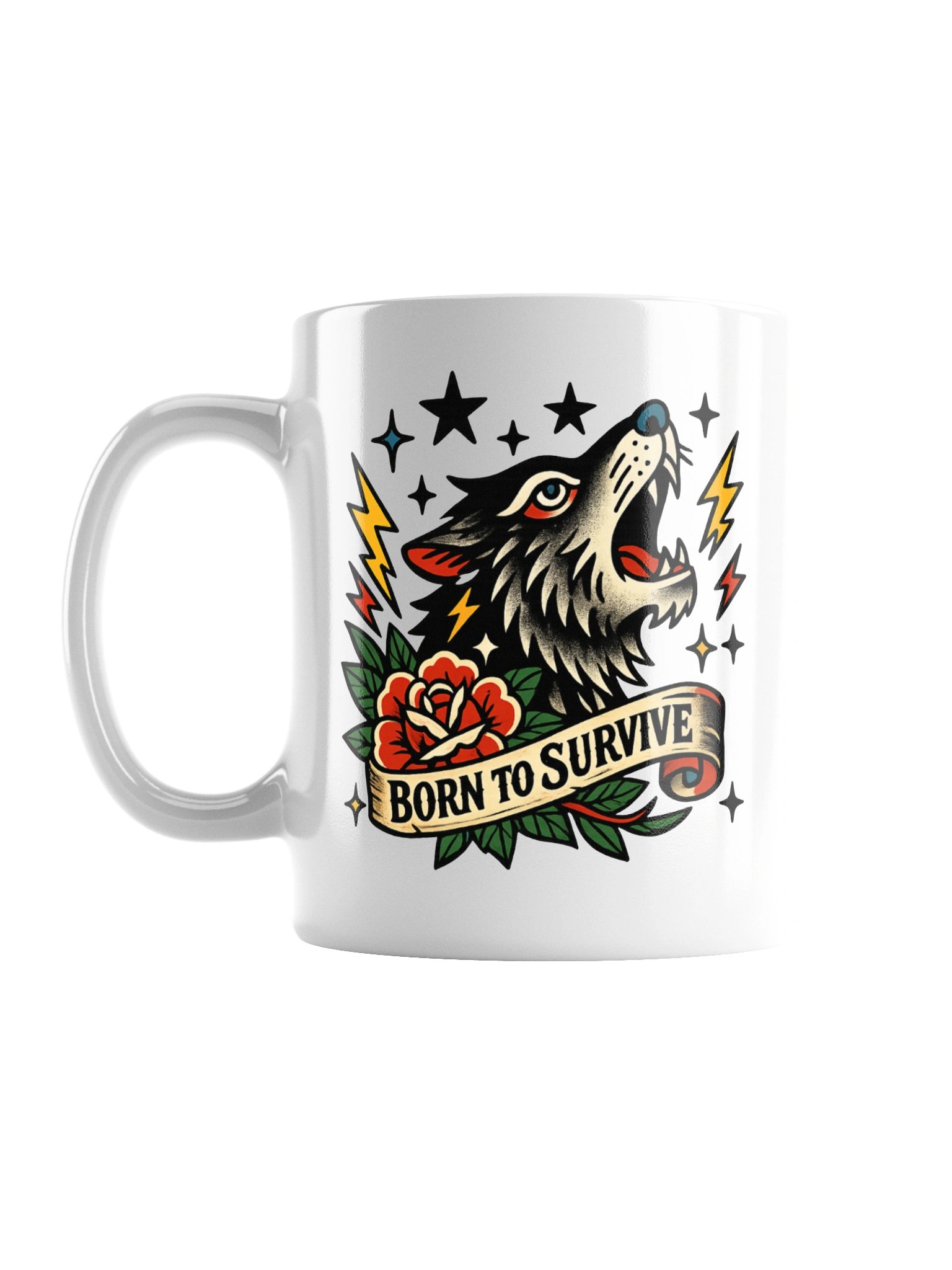 Born to Survive Wolf Mug product image (1)