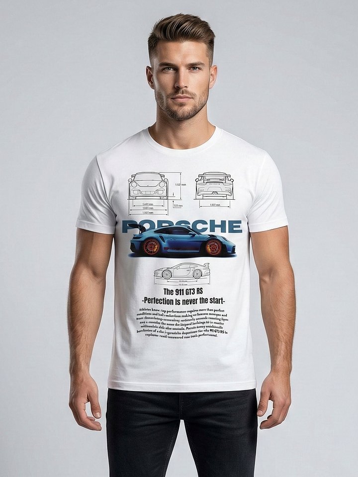 Porsche 911 GT3 RS T-Shirt | Blueprint Engineering Graphic Tee | Renn Sport Collector Motorsport Shirt product image (1)