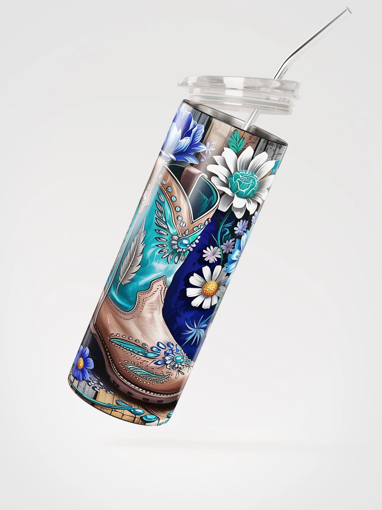 Blossom Cowgirl Boot Stainless Steel Tumbler product image (3)