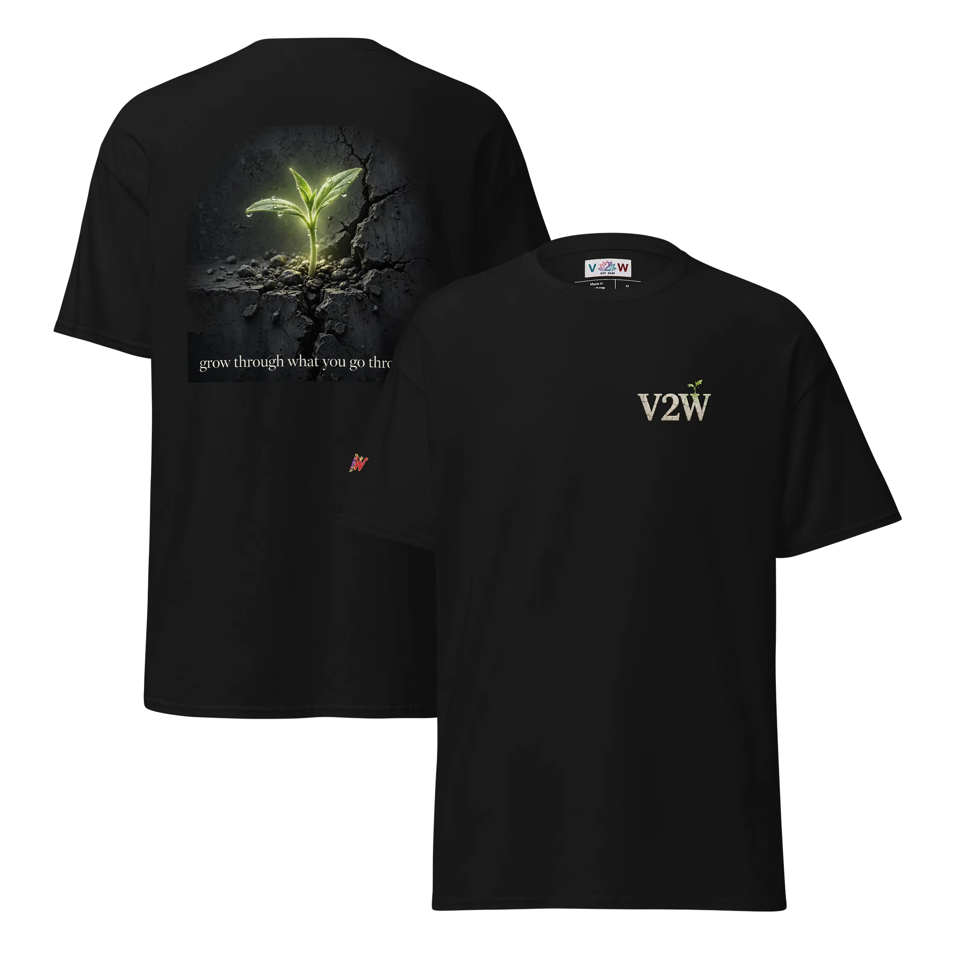 V2W "WHAT YOU DO GROWS YOU” Concrete Sprout Tee product image (4)