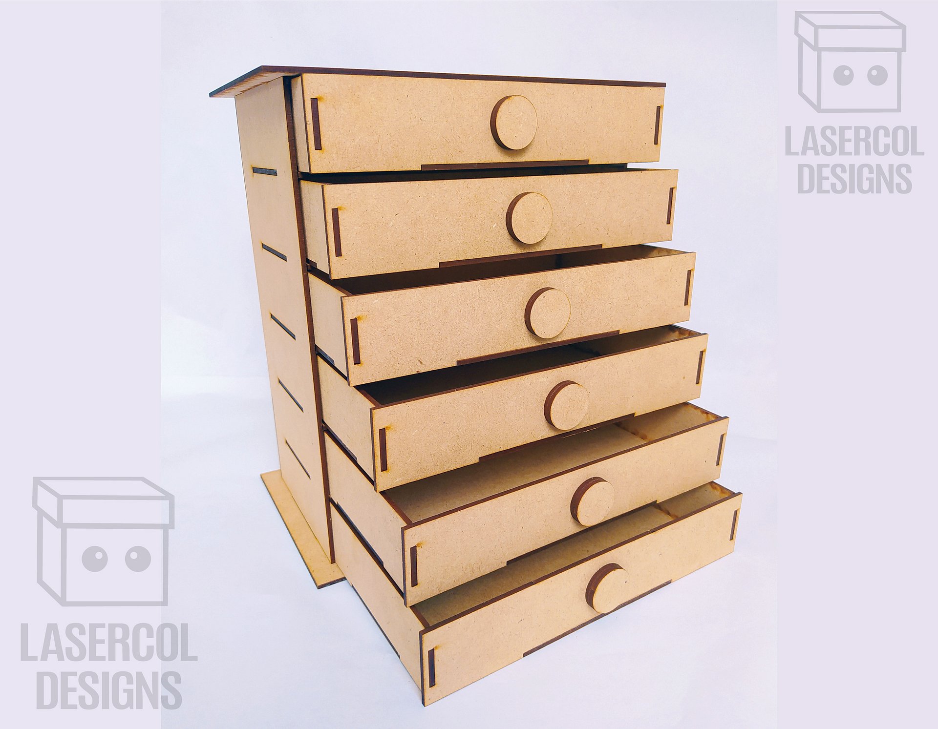6 Drawers Desk Organizer - Laser Cut Files product image (7)