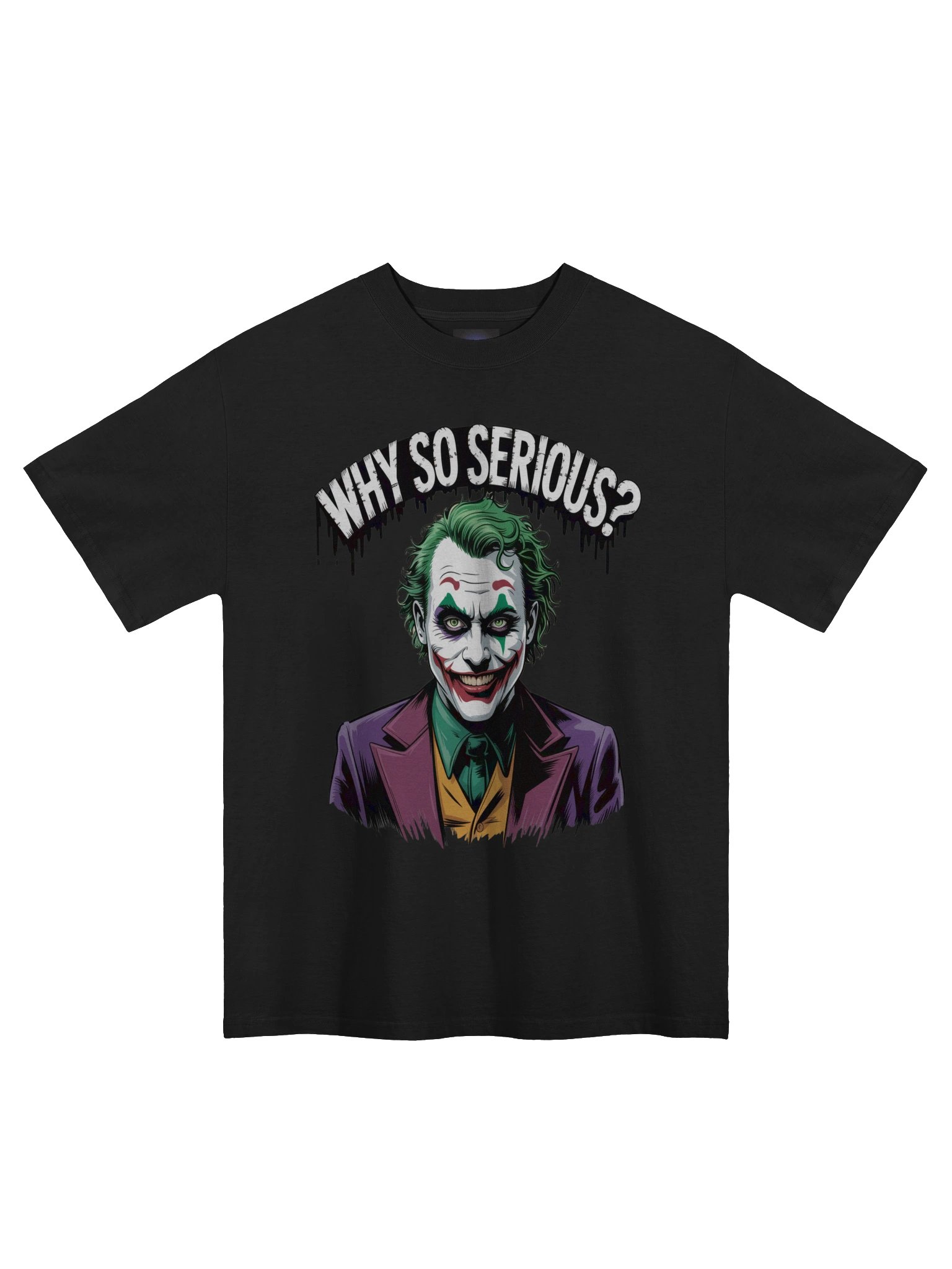 Crimson Query: Why So Serious? Joker Oversized Faded T-Shirt product image (3)
