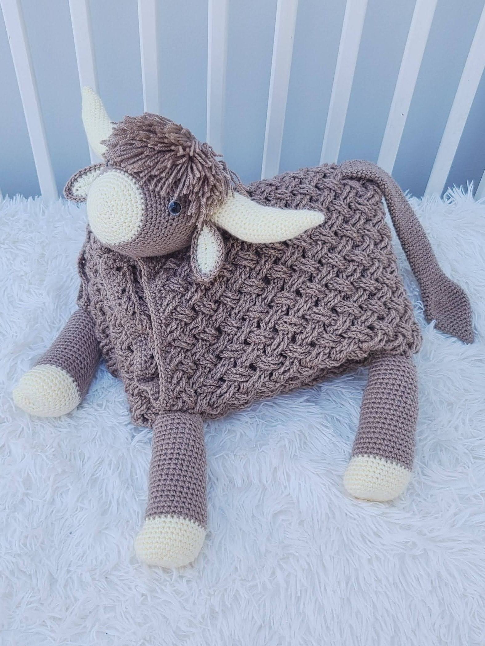 Highland Cow Crochet Baby Blanket Pattern | Scottish Afghan (PDF) product image (3)