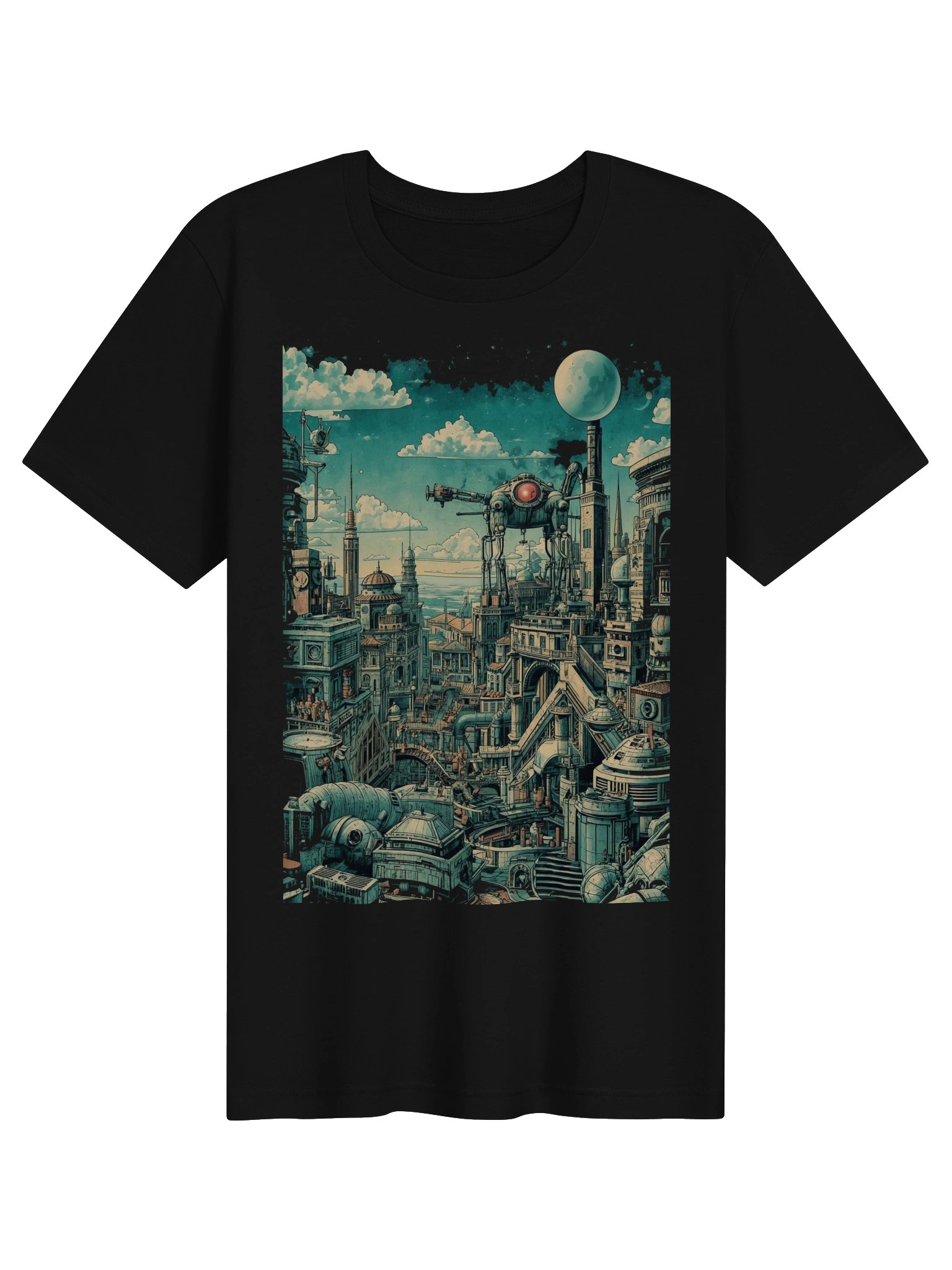 Retro-Futurist Cityscape Lightweight T-Shirt product image (1)