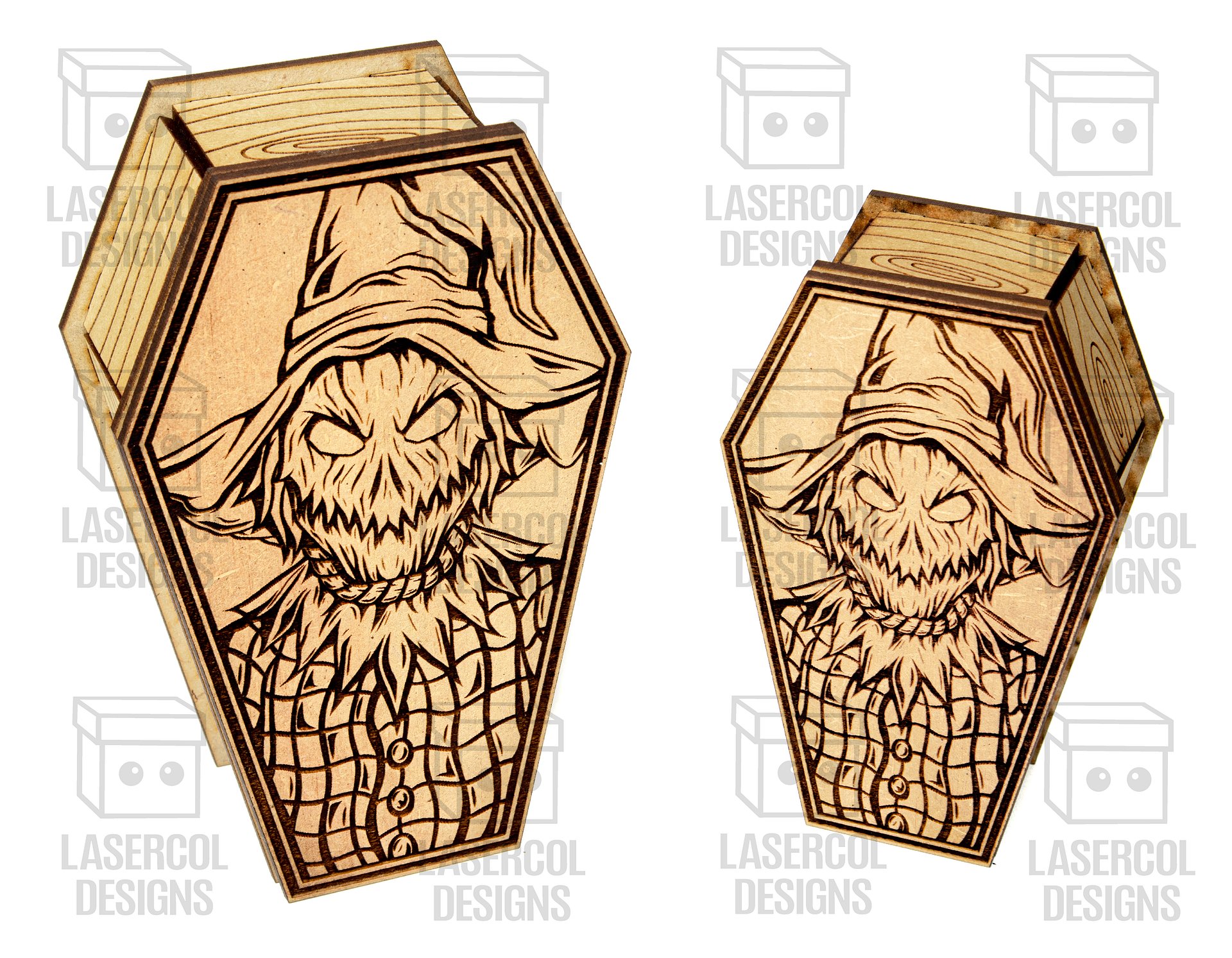 Halloween Coffin Box Set 4 (2 Sizes) - Laser Cut Files product image (9)