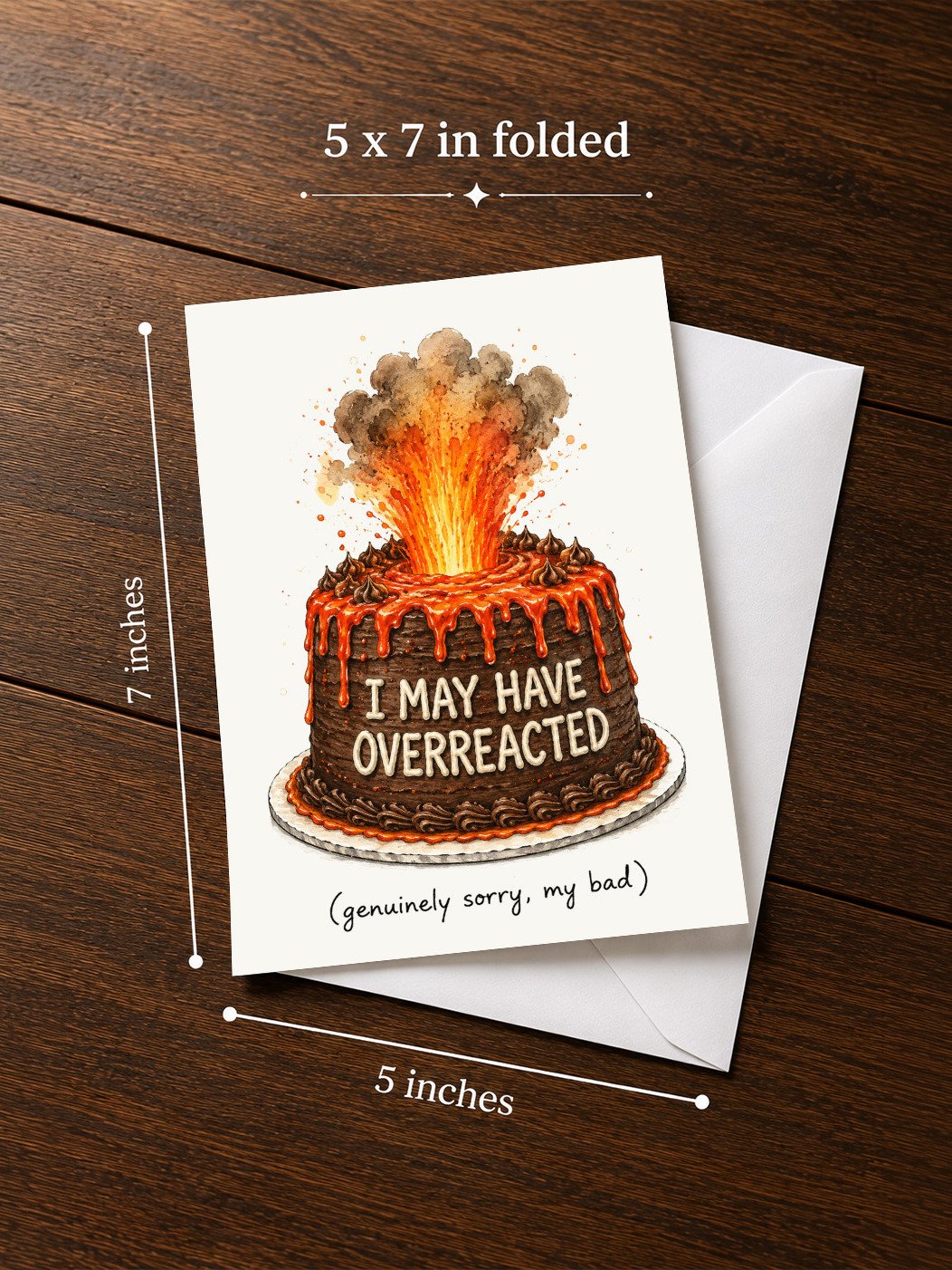 SORRY CARD: I May Have Overreacted (5x7) Funny Apology For Partner, Friend, Coworker product image (3)