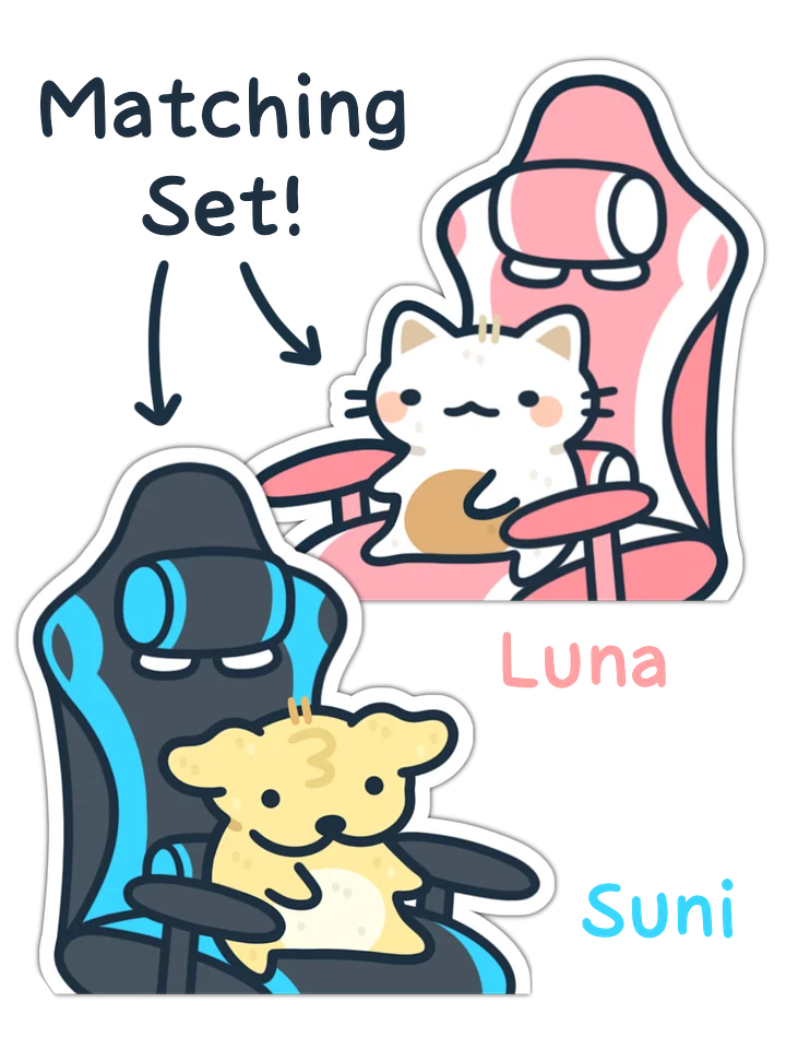 Gamer Suni & Luna Couple Peeker Stickers product image (1)