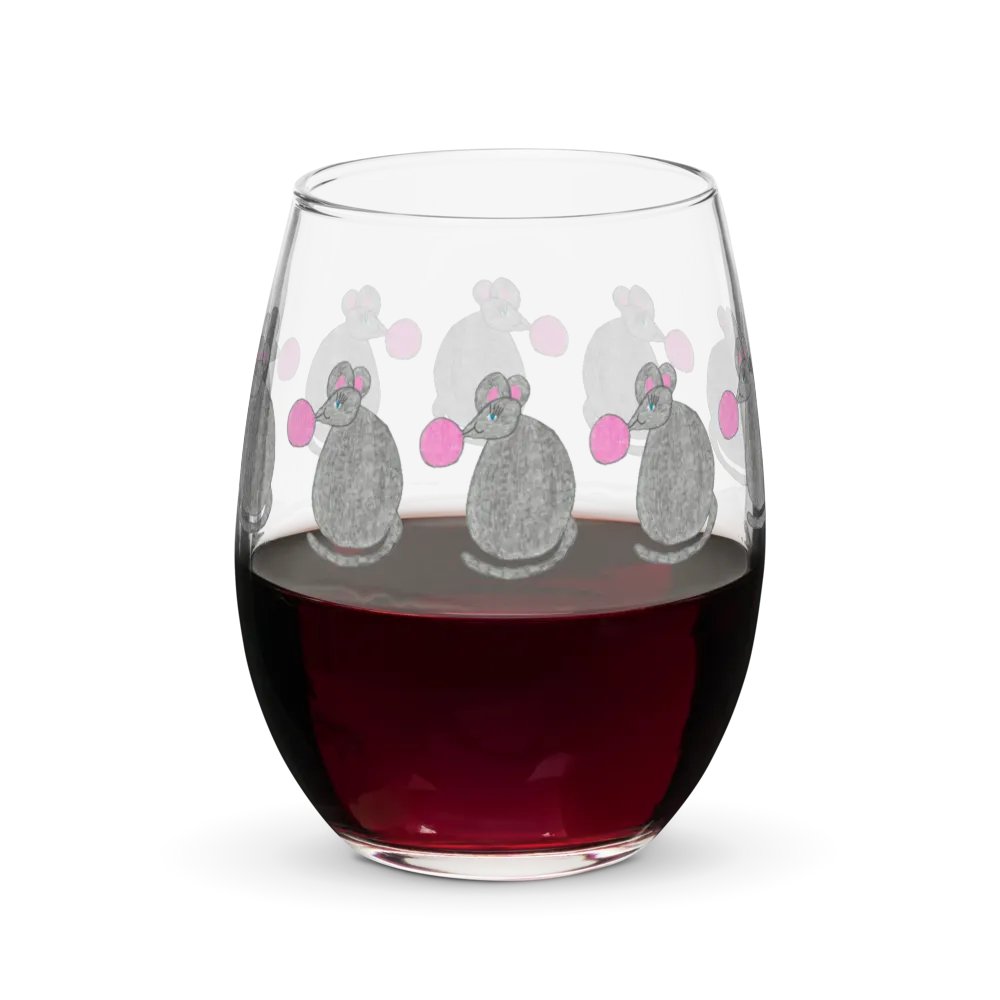 Bubblegum mouse Stemless Wine Glass product image (7)