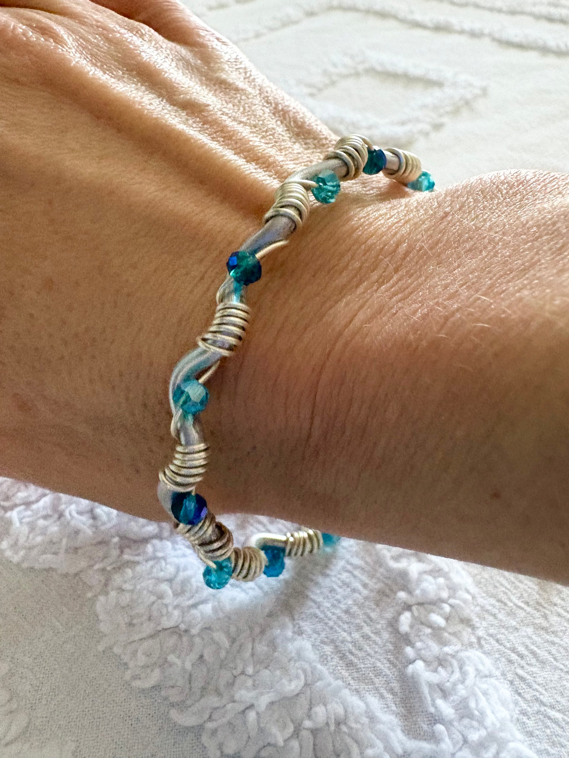 MFD-00299 | Steady Tide Adjustable Cuff Bracelet (Blue) | by Monique Faella Designs™ product image (6)