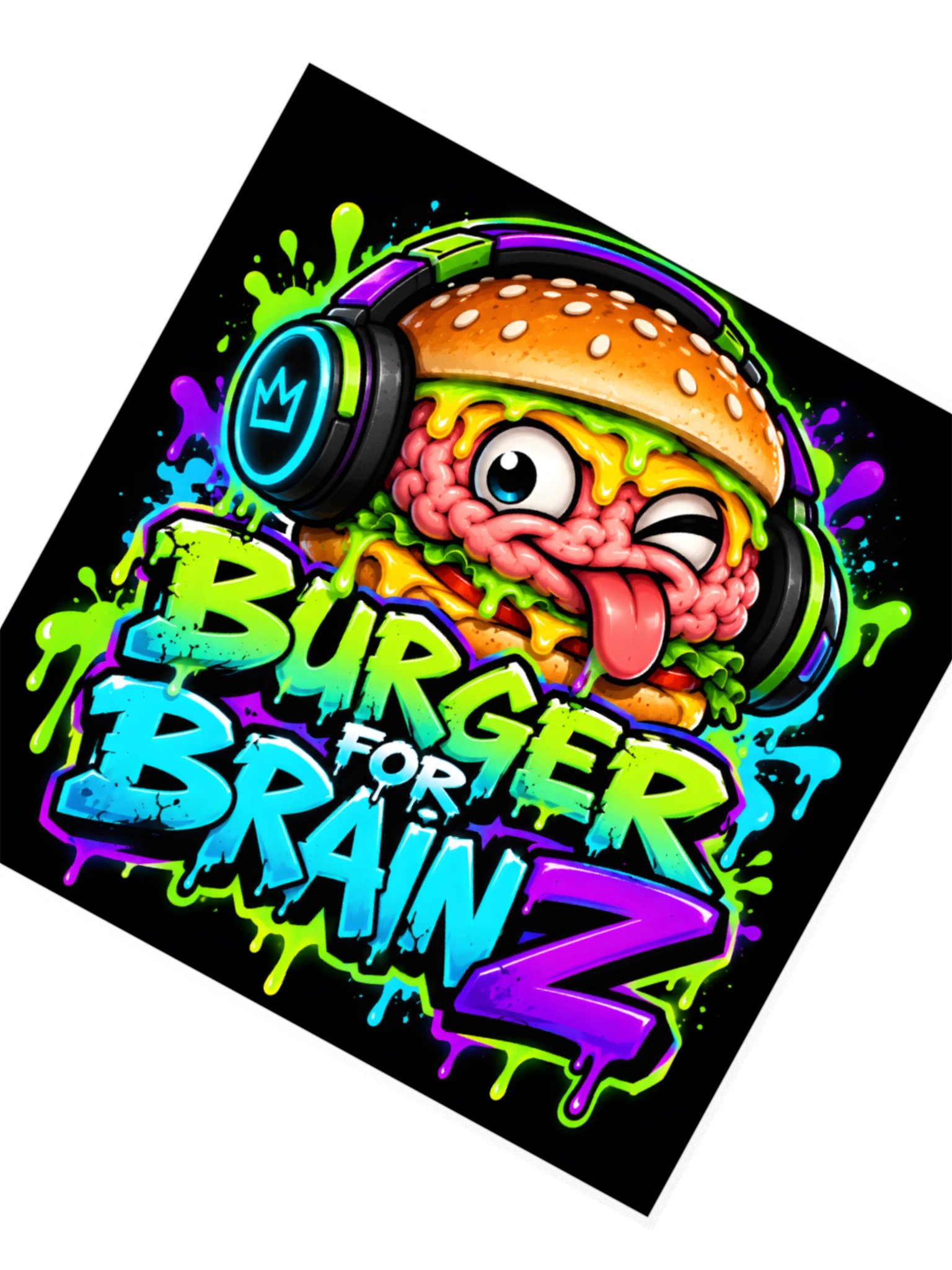 Burger for BrainZ Neon Sticker product image (4)