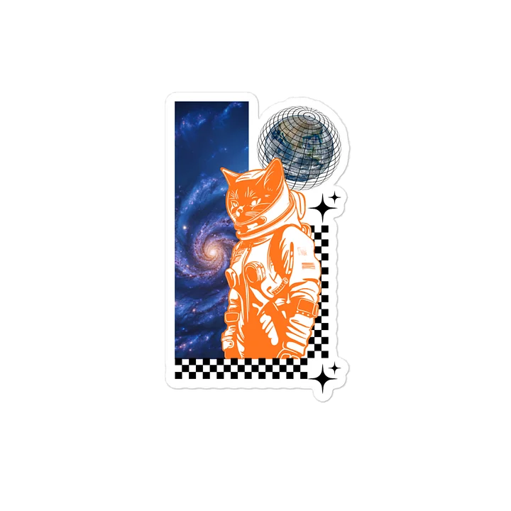 Orange Astronaut Cat Space Sticker product image (2)