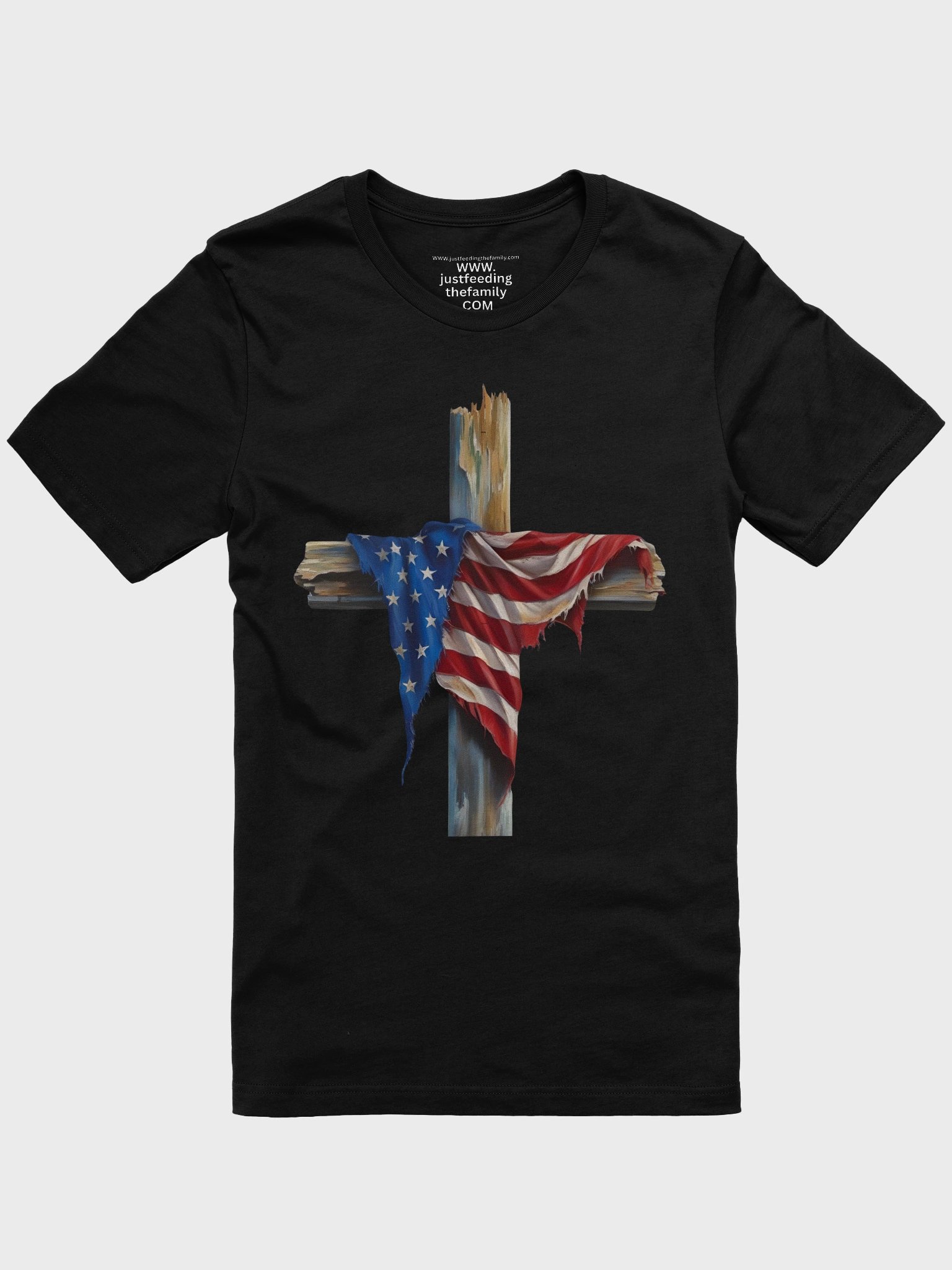 Patriotic American Flag Cross T-Shirt – Faith & Freedom Collection product image (1)