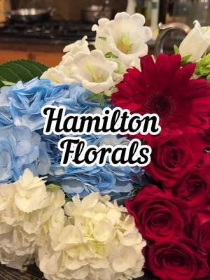 Style florals with me for my @Hamilton party. ⭐️🌹🇺🇸 Red and white roses, blue and white hydrangea, carnations, red sunflowers, Campanula, and baby’s breath from my grocery partner Kroger DFW.  The perfect combination to party like it’s 1776! I thought the baby’s breath looked like fireworks. 😊  #florals #floralarrangements #indepenceday #4thofjuly #hamiltonparty