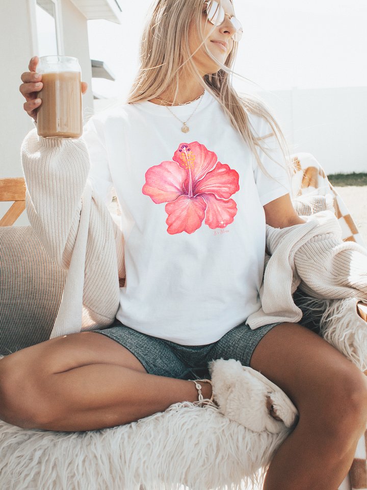 Comfort Colors Pink Hibiscus Shirt product image (2)