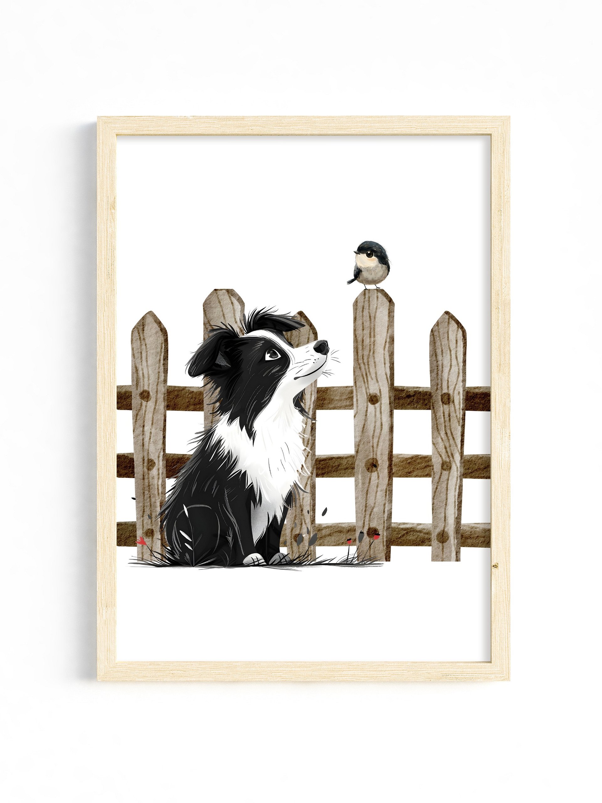 Herding Collie Dog and Best Friend, Farm Themed Nursery product image (1)